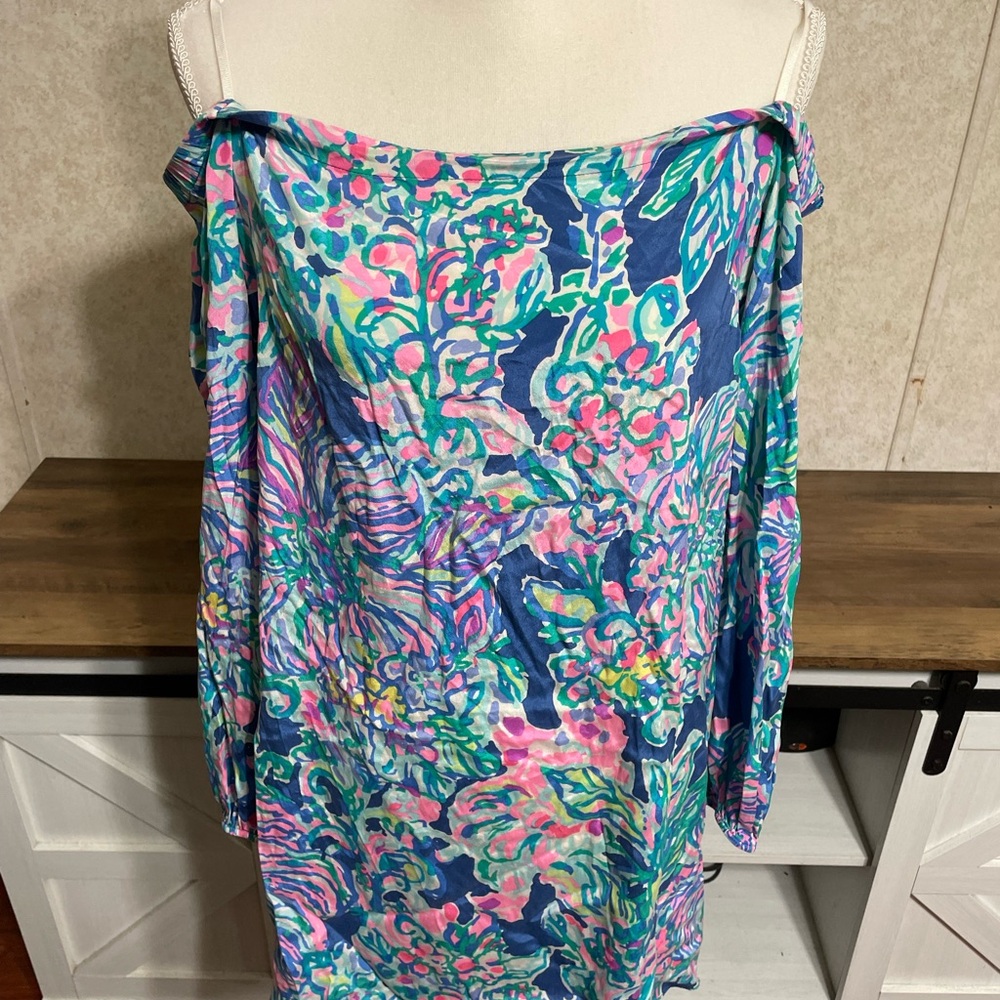 Lilly Pulitzer Multicolor off the shoulder Patterned Dress